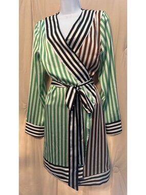 NWT Never Fully Dressed Striped Margot Wrap Dress Medium